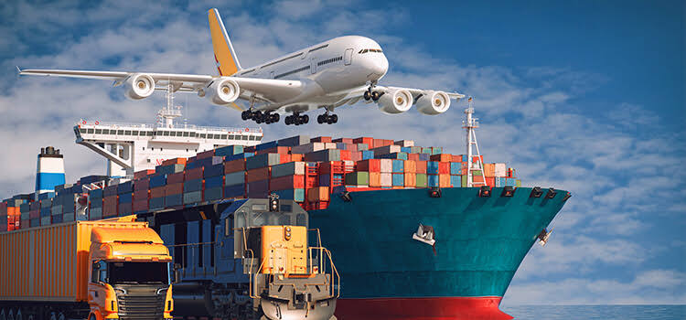 Cargo aircraft and container ship logistics